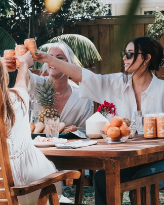 group of friends enjoying cocktails